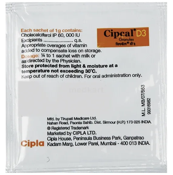 cipcal d3 sachet 1 gm